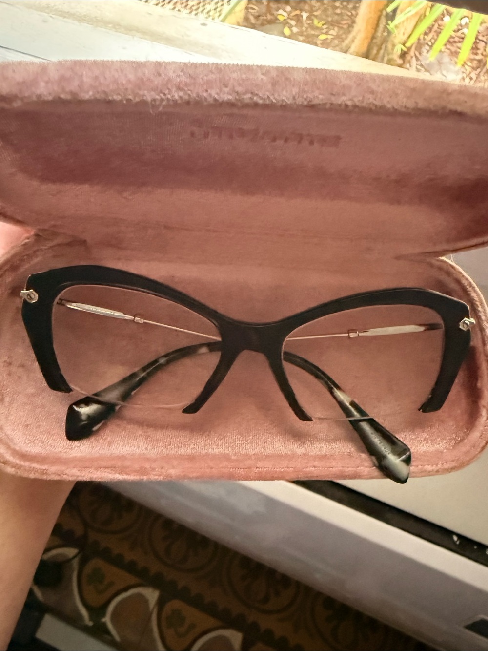 Miu Miu Black Cat-Eye Women's Glasses with Case